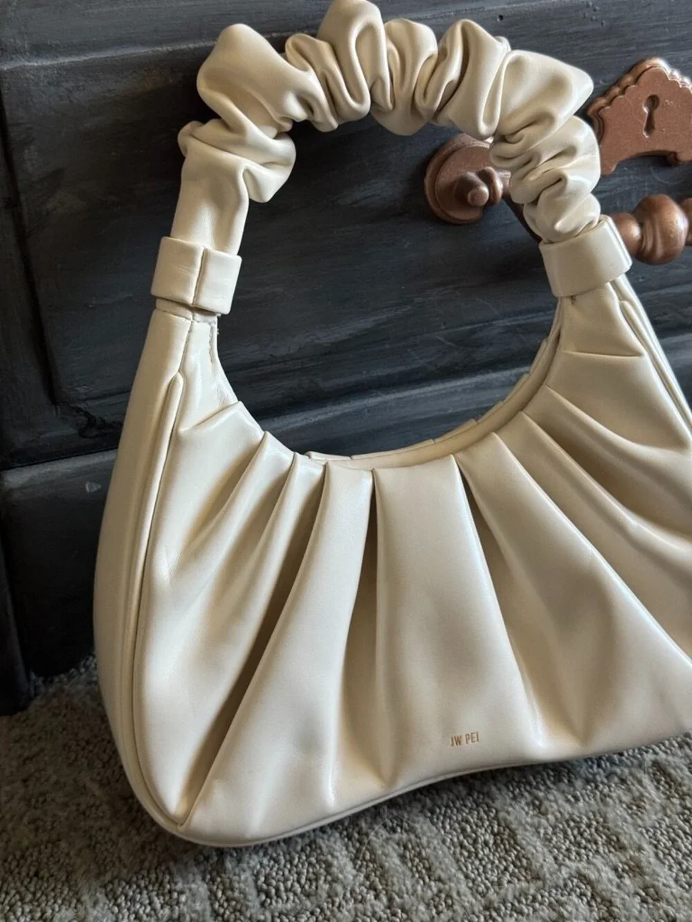 JW PEI gabbi ruched hobo handbag -- ivory